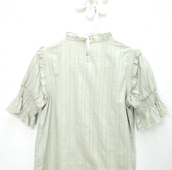 Salt By ROOLEE Pistachio Ruffle Puff Sleeve Feminine Modest Top - Picture 10 of 14